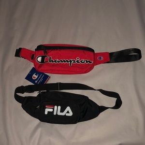 Champion and Fila fanny pack